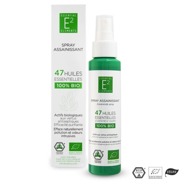 Spray Assainissant 100% Bio aux 47 Huiles Essentielles | E2 Essential Elements