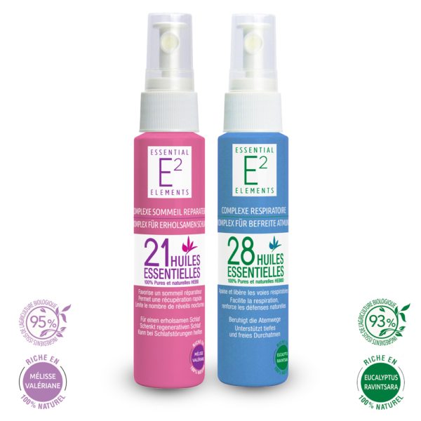 E2 Kit Sérénité: Spray Sommeil + Spray Respiratoire | E2 Essentiel Elements