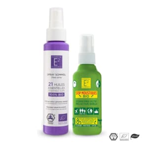 E2 Kit Nuits d'Été Bio - Spray Sommeil 21 HE & Spray Stop Moustiques 8 HE | E2 Essential Elements